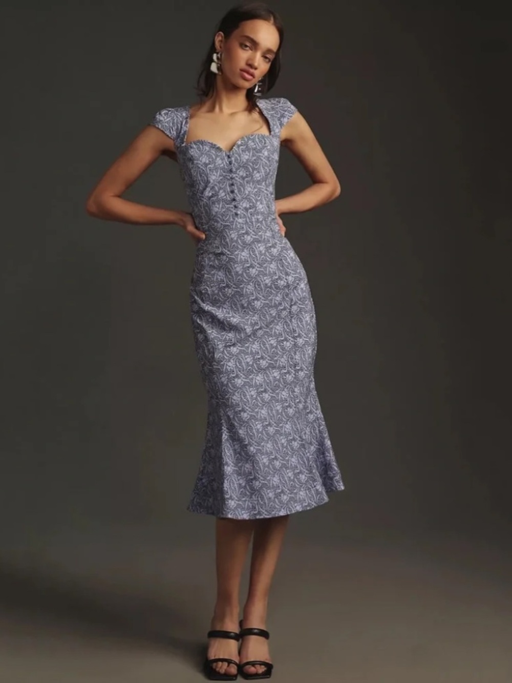 Anthropologie The Cecily Fit & Flare Sweetheart Dress Size Medium